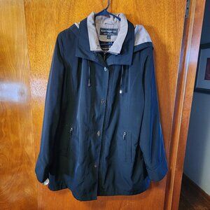 Men's XL Fleet Street LTD Black Hooded Lined Zip Up Coat